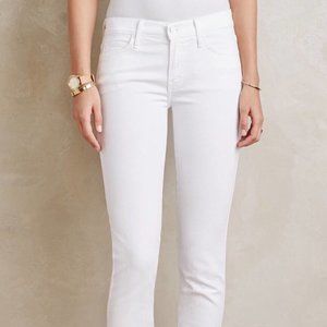 Mother Pony Boy Fray Straight Jeans White 24